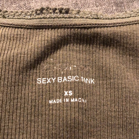 Express Sexy Basic Tank with Silver and Army Green Lace, Size XS - Picture 3 of 3